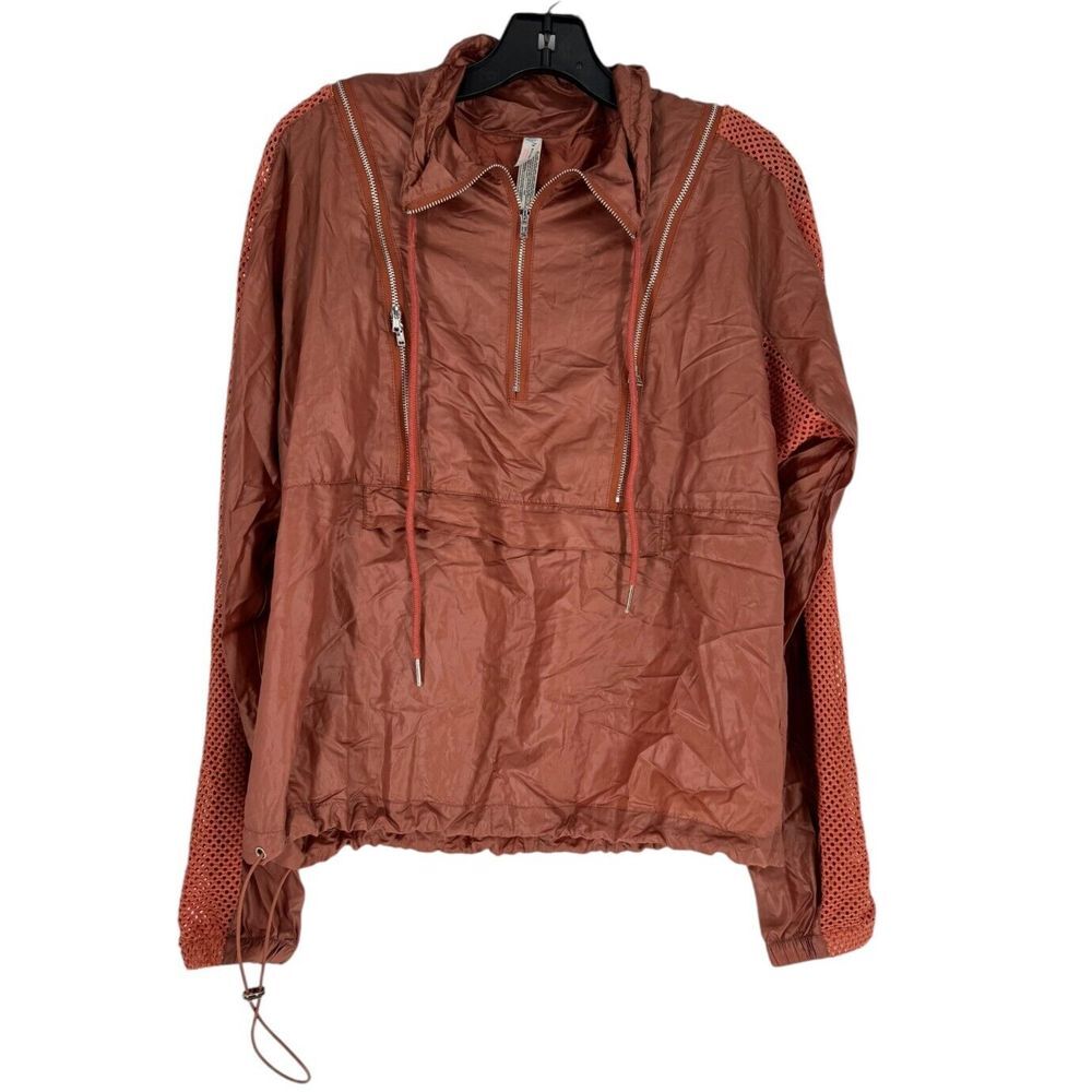 Free People Rust Orange Women’s  Lightweight Windbreaker Pullover, Size Sm